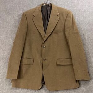 LEBOLE Mens 2 Button 42R Blazer Brown Casual Suit Jacket Classic